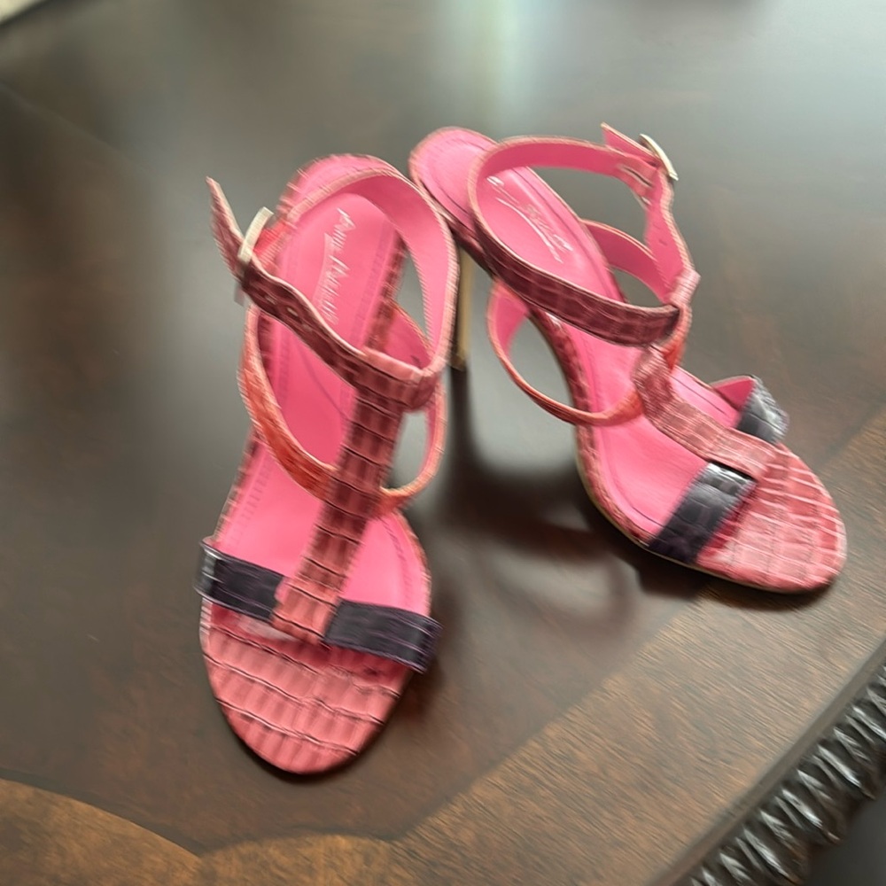 Ladies 4in. Ankle strap spike heel. Never worn